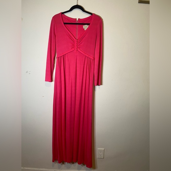 70s Hot Pink Pat Richards Maxi Dress - Picture 5 of 11